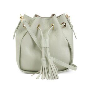 CHEVAL VERDE Made In Italy Leather Tassel Strings Bucket Hobo